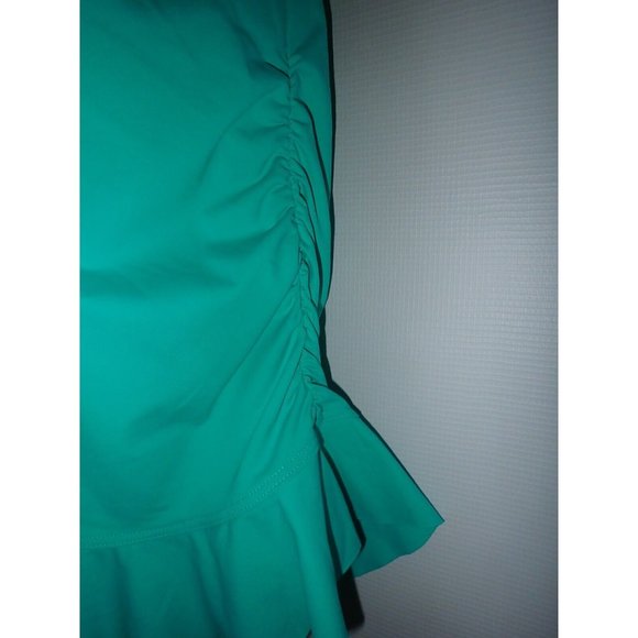 Lands' End Womens 14 Tankini Top Swim Swimsuit Aqua Green Ruffle Underwire 2pc - Picture 8 of 9